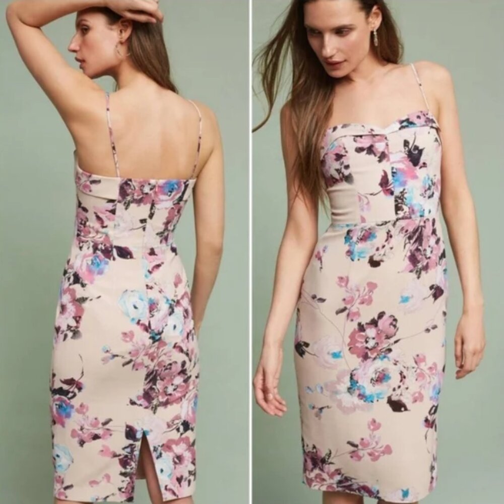 Black Halo Blush Floral Cocktail Dress